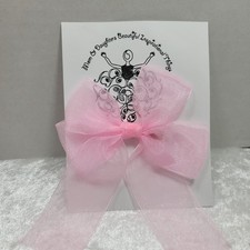 Sale Handmade Beautiful Pink Sheer Bow/Pink Sheer Tails Girls/Women, Hair Clips