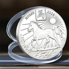 Commemorative 2026 - Year of The Horse, Zodiac, Charles III, Silver Challenge Coin