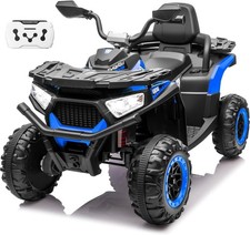 24V 4x4 Kids ATV 2-Seater 4x200W Bluetooth Ride On 4 Wheeler w/ Kneepads Black