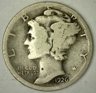 1926 S Mercury Silver 10 Cents Coin Circulated Condition 10c Dime