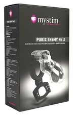 Mystim Pubic Enemy No 3 Chastity Cage Clear E-Stim