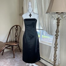 Vintage Jessica McClintock Satin Evening Prom Party Event Strapless Dress