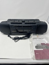 Magnavox AW 7035/17 Stereo Boombox Dual Tape Player AM/FM Tested, Works. W Box
