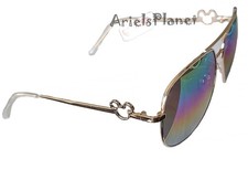 DISNEY PARKS Minnie Mouse Ear Goldtone Rainbow Lense Aviator Sunglasses