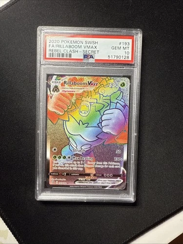 Pokemon TCG Rillaboom VMAX 193/192 Rebel Clash PSA 10