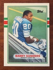 Topps 1989 Topps Traded Barry Sanders #83T Detroit Lions Rookie Card. rookie card picture