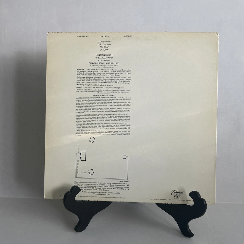 Brian Eno - Ambient 4 (On Land) US orig' Edition EG LP 1982 - Image 2 of 4