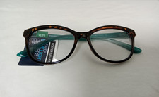 Foster Grant Tessa Teal Blue Light Readers W/ Soft Case