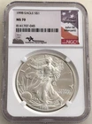 1998 $1 American Silver Eagle NGC MS70 Mercanti Signed - Problem-Free Coin