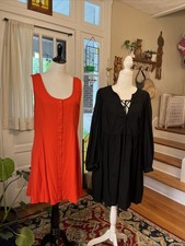 Old Navy XL Dresses LOT Sundress Short Boho Summer Red/ Black Cottage