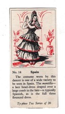 Typhoo Tea World Costumes Card 1955 #14 Spain Dancer in Mantilla