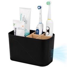 Toothbrush Holders for Bathrooms, Electric Tooth Brush Holder with Bamboo Div...