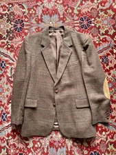 Vintage Tweed Sport Coat, Classic American Ivy Style, Plaid, Men’s 44R