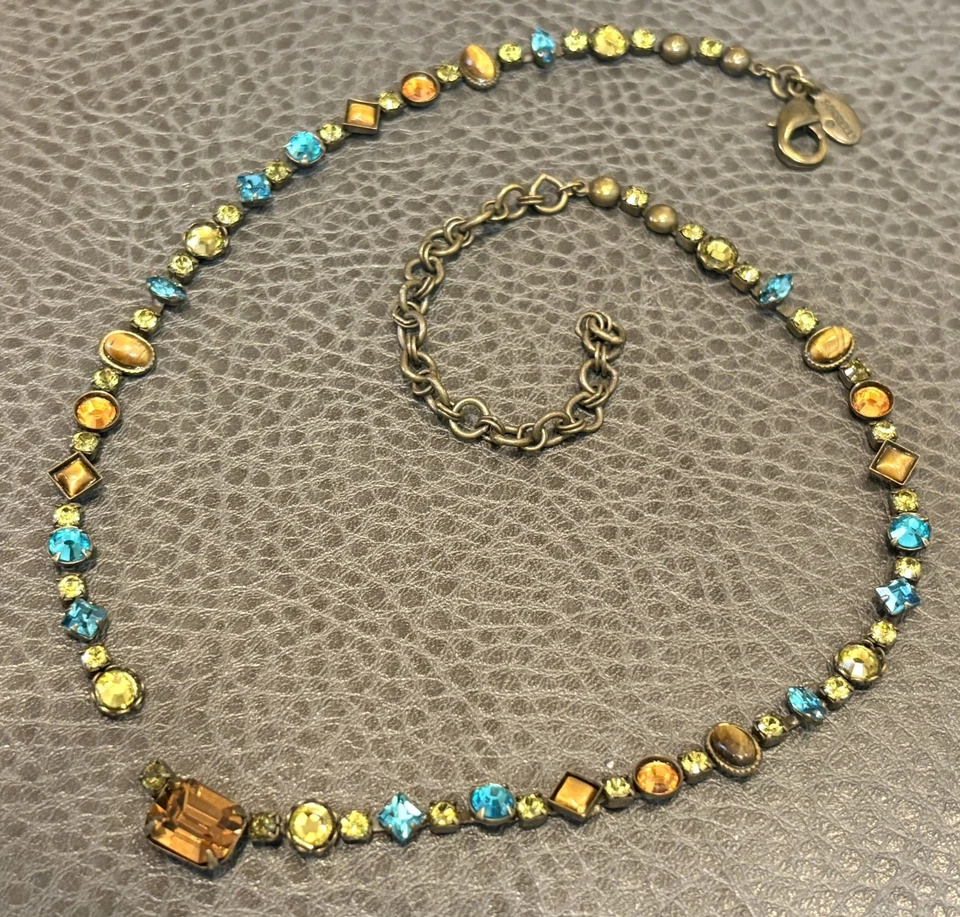 Collar Sorrelli Tonos Tierra Mezcla Cristal y Piedras Preciosas Para Reparar LEER Foto 2 de 4