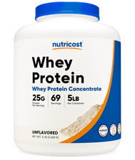 Nutricost Whey Protein Powder Unflavored 5lb Whey Protein Concentrate 12.00 per gallon