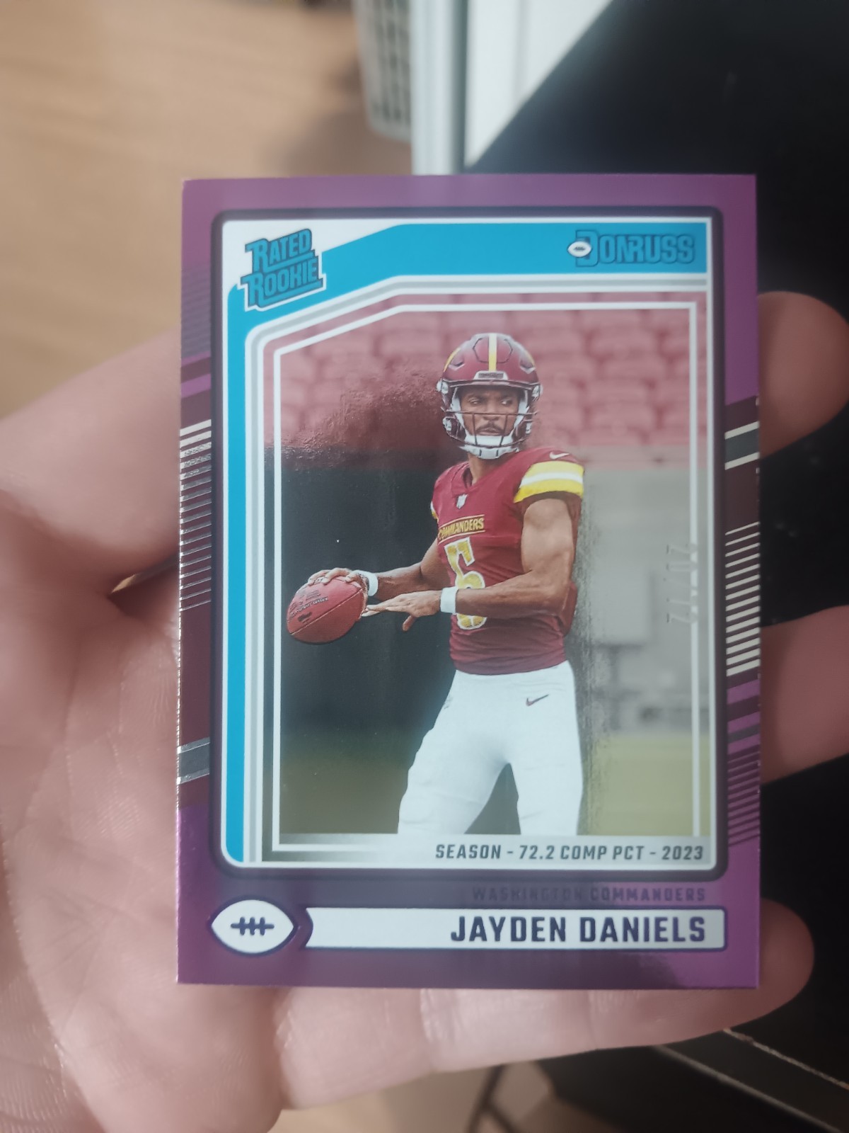2024 Panini Donruss - Rated Rookie Jayden Daniels #389 Season Stat Line /72 (RC)