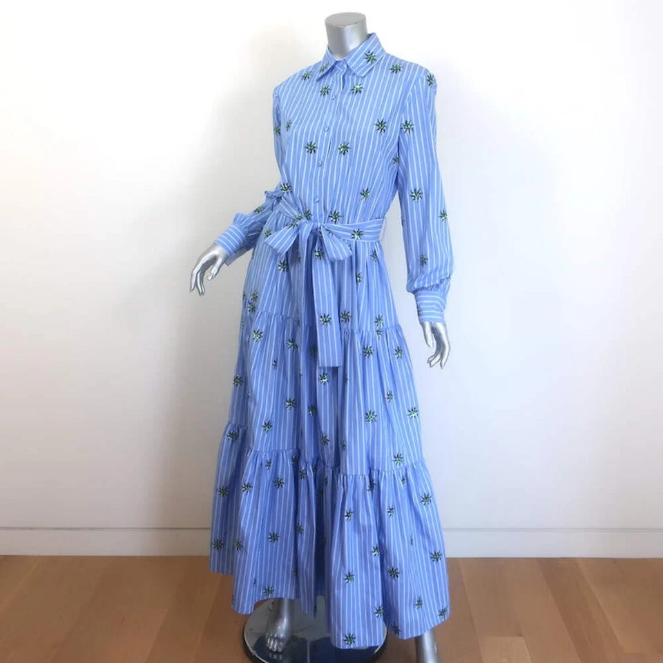 La DoubleJ Bellini Third Eye Sequin-Embroidered Maxi Dress Blue Size Medium - Image 2 of 4