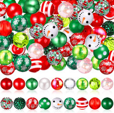 100 Pcs 20 Mm Christmas Rhinestone Bubblegum Beads for Pens Bulk Crystal Resin A