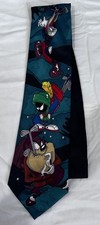 Vintage Looney Tunes Mania Tie - Taz Playing Golf with Marvin. Bugs and Wiley