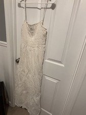 Universal Thread Women White Linen Dress, Long Boho Summer Wedding Sleeveless S