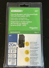 Square D QO 20A Circuit Breaker and Ground-Fault Interrupter (GFI) - QO220GFIC