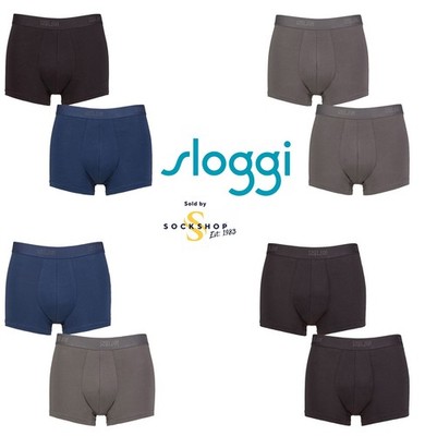 Sloggi Men's Baselayer Trunks SLG Soft Cotton Breathable Sizes S M L XL - 2 Pack