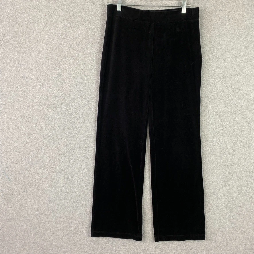 Pantalones Style & Co para mujer S negros cintura elástica terciopelo tiro medio recto Foto 2 de 4