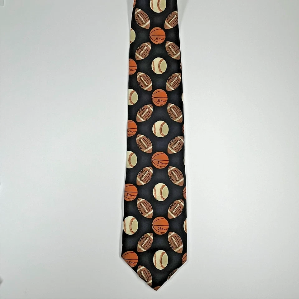 Corbata Estructura Seda Para Hombre Deportes Papá Fútbol Béisbol Baloncesto Estampado EE. UU. Foto 3 de 4