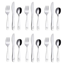 Children's Flatware Silverware 18pcs Utensils - 6 x Forks, 6 x , 6 x Spoons, ...
