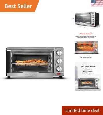 6-in-1 Stainless Steel Air Fryer Oven with Touch Control & Recipes Included