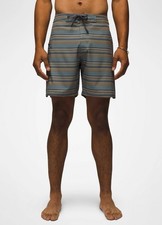 Prana Shorts Men's 32 Flint Clean Stripe Fenton 9 Inch Boardshort
