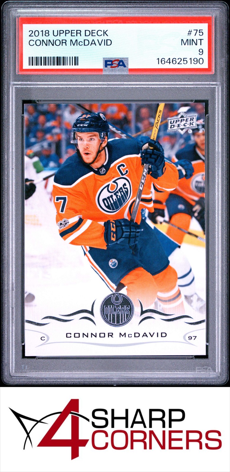 2018 UPPER DECK #75 CONNOR McDAVID OILERS PSA 9