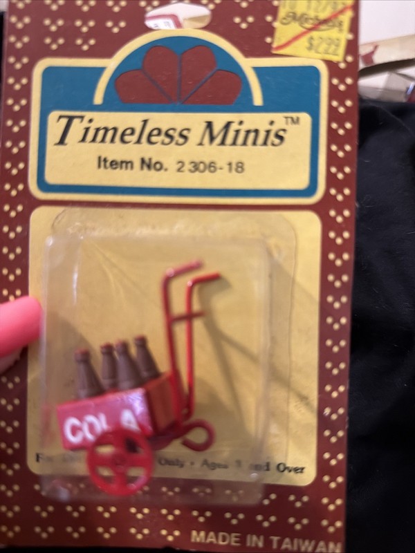 NIP Timeless Minis Vintage Miniature  Cola Push Cart Figure 2 306 - 18