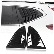 ABS Rear Side Window Louvers Air Vent Scoop Shades Cover Blinds Bright black