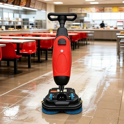 Scheuersaugmaschine Bodenreinigungsmaschine Klein Tragbar Akku 4 Bürsten