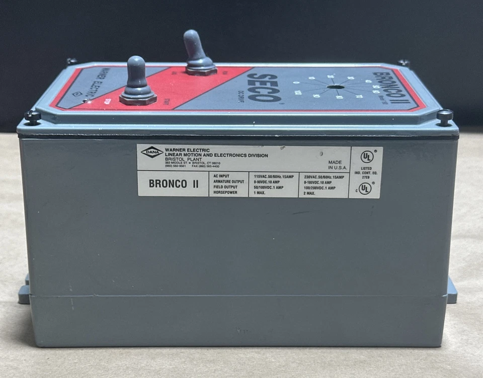 华纳电气山高直流驱动器 BRONCO II 型号 160 115/230VAC 0-90/180V 🇺🇸 — 第 2/4 张图片