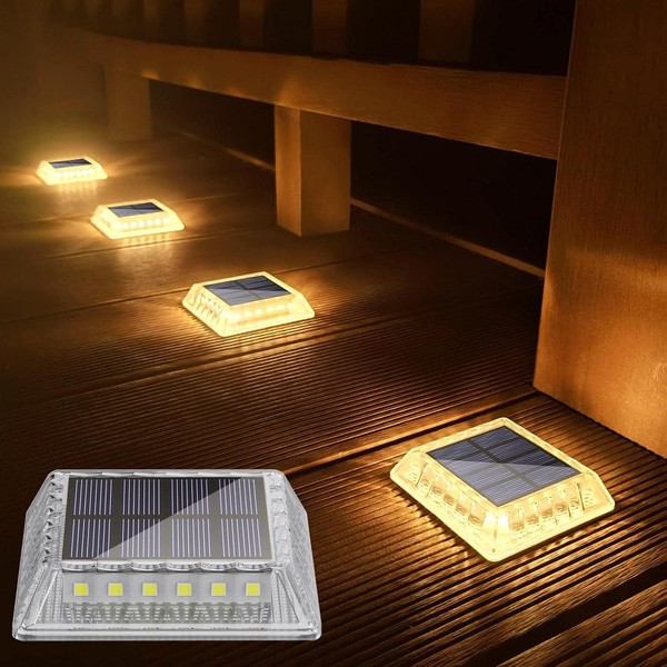 Solar Bodenleuchten AußEn LED Warmweiß Wasserdicht 4 StüCk FüR Garten Terrasse-image