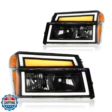 DimFlux LED DRL Headlight, Headlights Assembly Kit Compatible with 2004-2012 