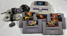 Super Nintendo SNES Console Bundle 8 Games (9 Titles) 2 Controllers Working RF
