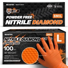 Beastek Nitrile Disposable Gloves 8Mil Latex & Powder Free Chemical Resistant...