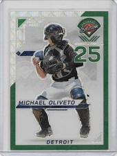 2025 Panini Prospect Edition Green Wave Prizm Michael Oliveto Tigers C #59/75
