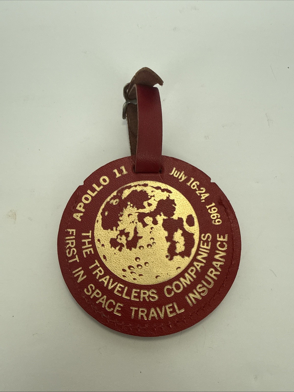 Rare Traveler'S Insurance Luggage Tag Apollo 11 Moon Landing July 16 - 24 1969