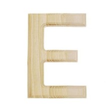 Unfinished Unpainted Wooden Letter E 6 Inches 