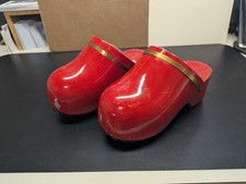 ZOCCOLI FAMOLARE AMSTERDAM in ROSSO anni 70 Made in ITALY taglia 9 LOOK SUPER RARO 🔥 