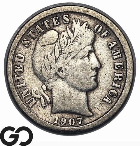 1907-O Barber Dime — photo from another recent sale