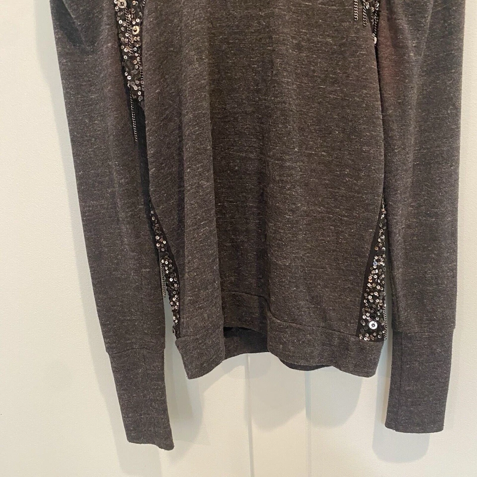 Suéter Dolan Mujer XS Gris Cadena Lentejuelas Adornado Anthropologie Borde Seda EE. UU. Foto 4 de 4