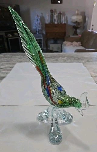 Murano Italian Glass Road runner Figurine 14"