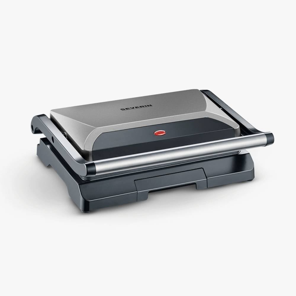 Grill à contact Severin électrique gris de table compact pour viande et panini maison