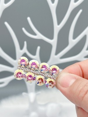Elegante Haarclip mit Swarovski  Kristall Strass Haarspange Geschenk Neu
