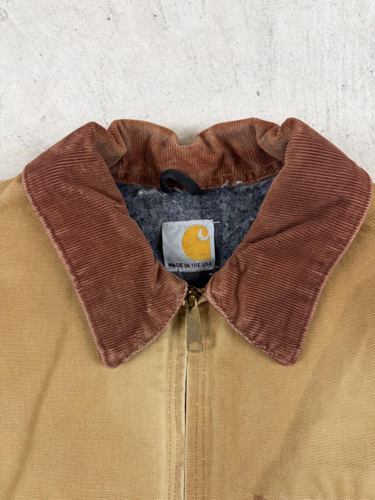 Vintage Carhartt Tan Detroit 90s Cropped Rare Faded Workwear Jacket image 2
